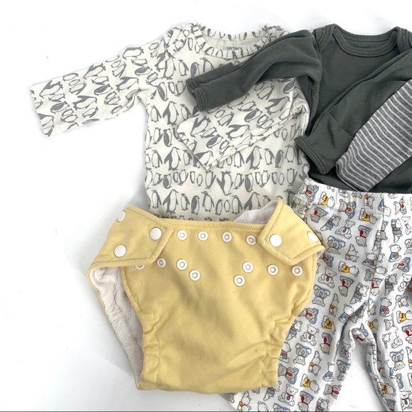 Lot 4 newborn baby boy Carter’s Circo Fuzzibunz - Picture 2 of 10